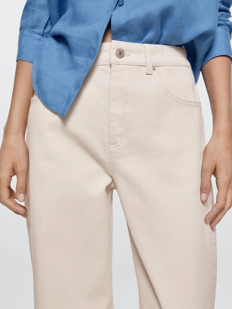 Джинсы прямого кроя с отворотами