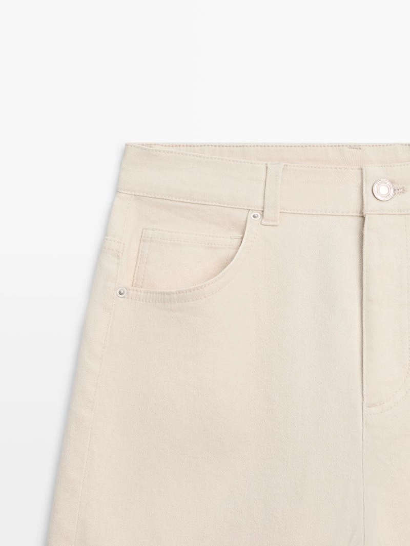 Джинсы прямого кроя с отворотами