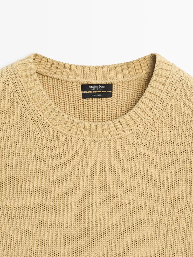 Жилет с круглым вырезом из хлопкового трикотажа