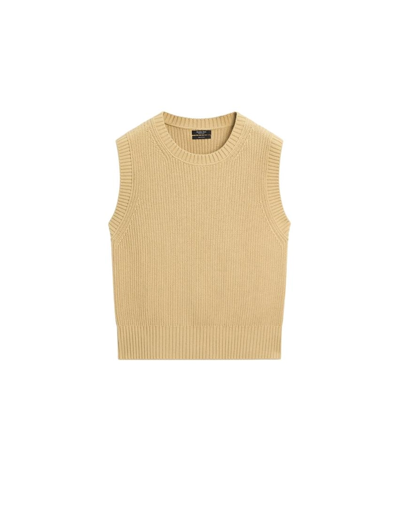 Жилет с круглым вырезом из хлопкового трикотажа