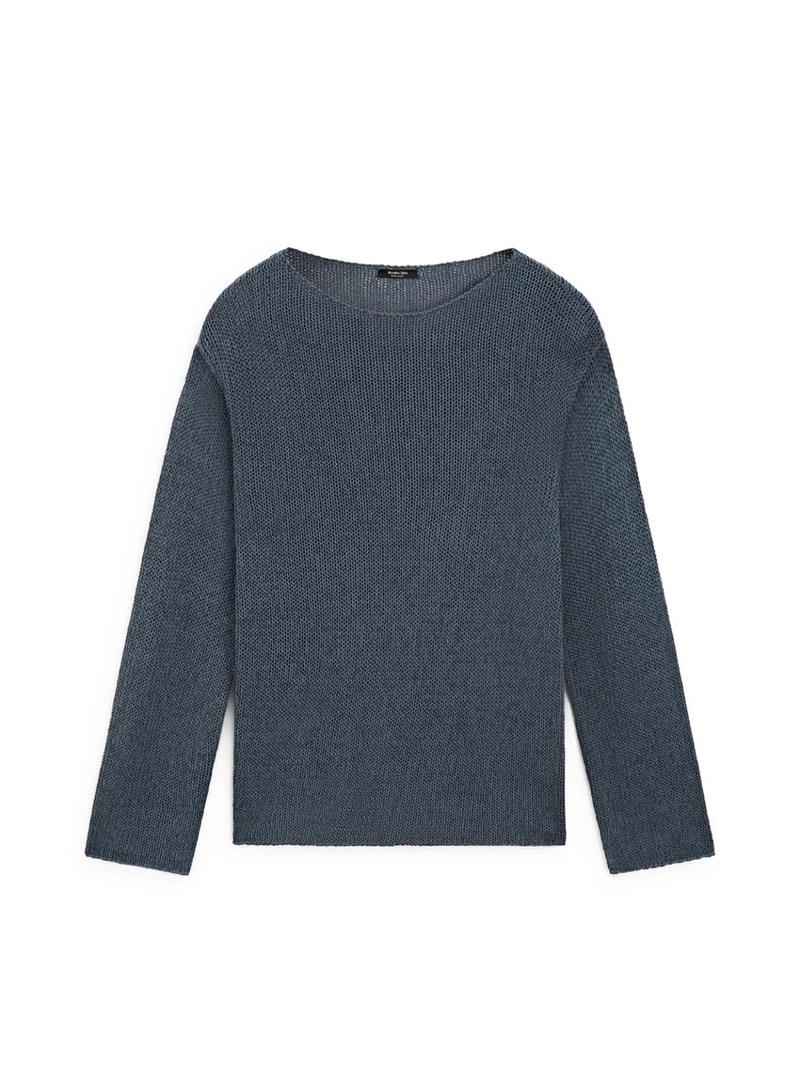 Свитер из смесовой хлопковой вязки с вырезами