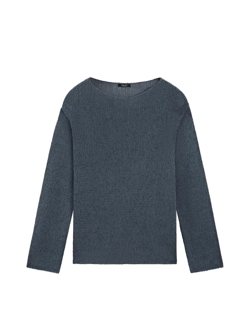 Свитер из смесовой хлопковой вязки с вырезами