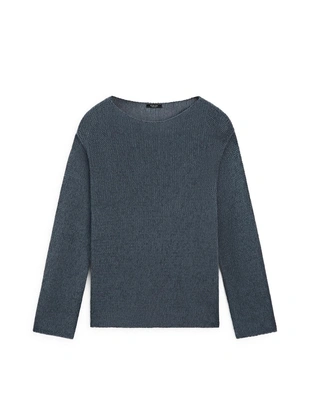 Свитер из смесовой хлопковой вязки с вырезами- Заказать в России