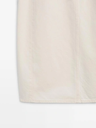 Джинсовая юбка миди силуэта бочонок- Заказать в России