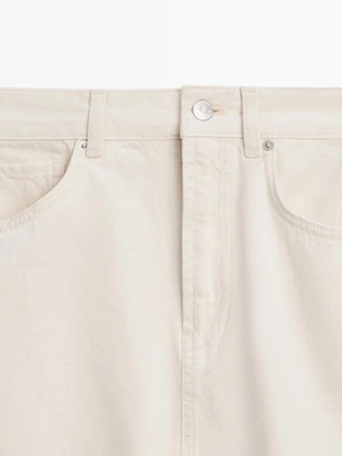 Джинсовая юбка миди силуэта бочонок- Заказать в России