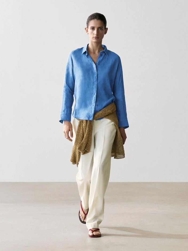 Рубашка из 100% льна flowing