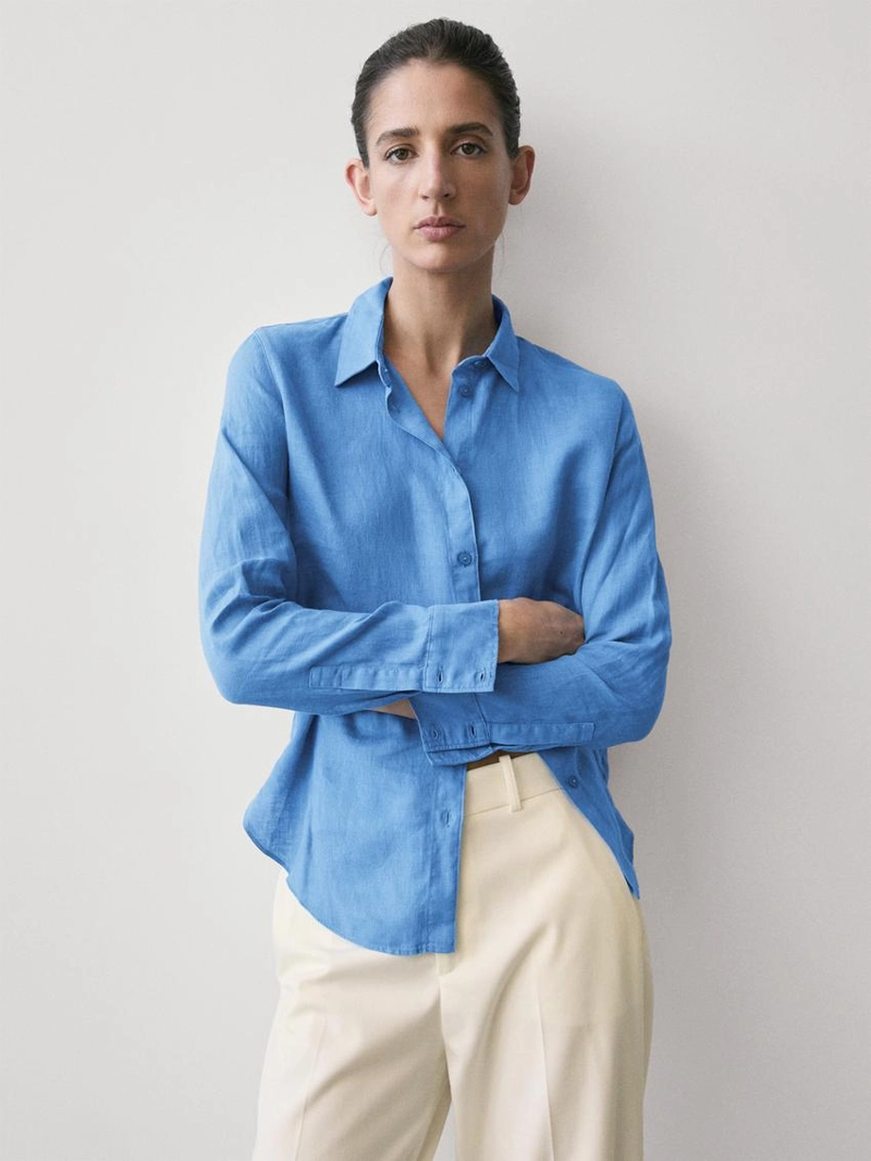 Рубашка из 100% льна flowing