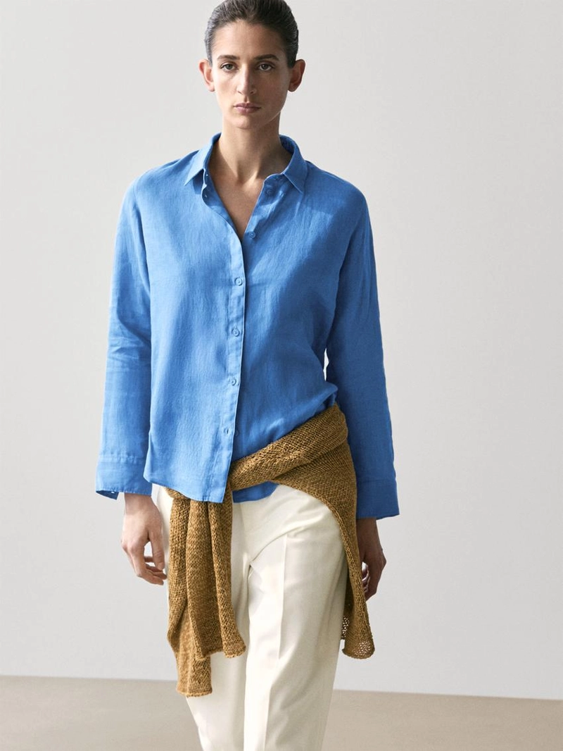 Рубашка из 100% льна flowing