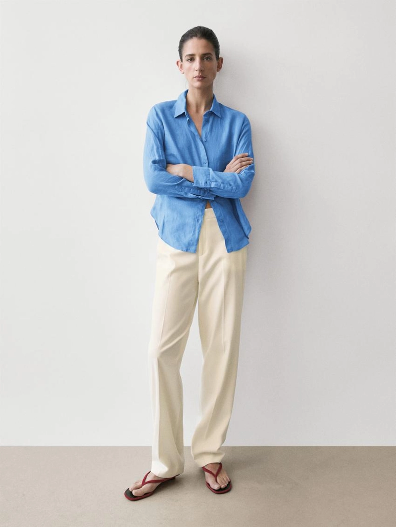 Рубашка из 100% льна flowing