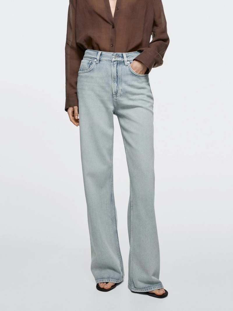 Широкие джинсы средней посадки