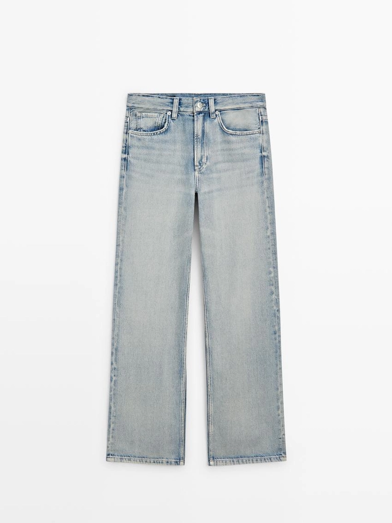 Широкие джинсы средней посадки