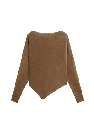 Кофта-пончо с ассиметричным вязаным узором- Заказать в России