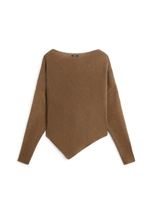 Кофта-пончо с ассиметричным вязаным узором- Заказать в России