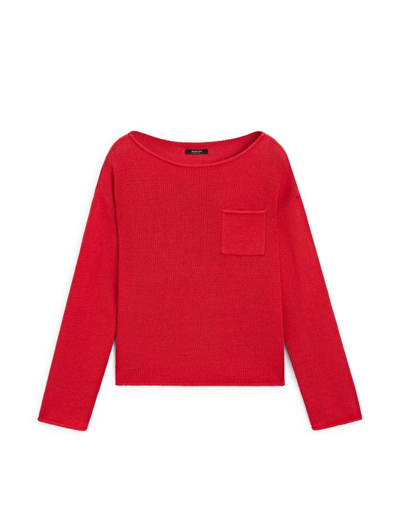 Свитер из хлопка и льна с деталями карманов