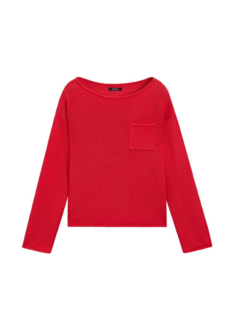 Свитер из хлопка и льна с деталями карманов