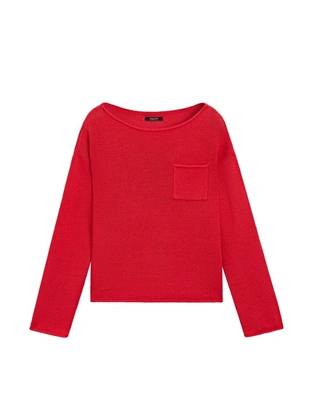 Свитер из хлопка и льна с деталями карманов- Заказать в России