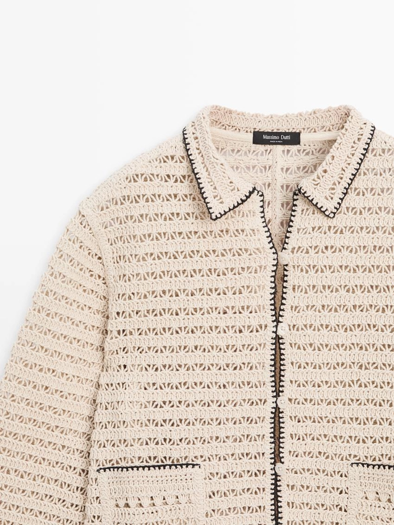 Короткая кружевная вязаная куртка