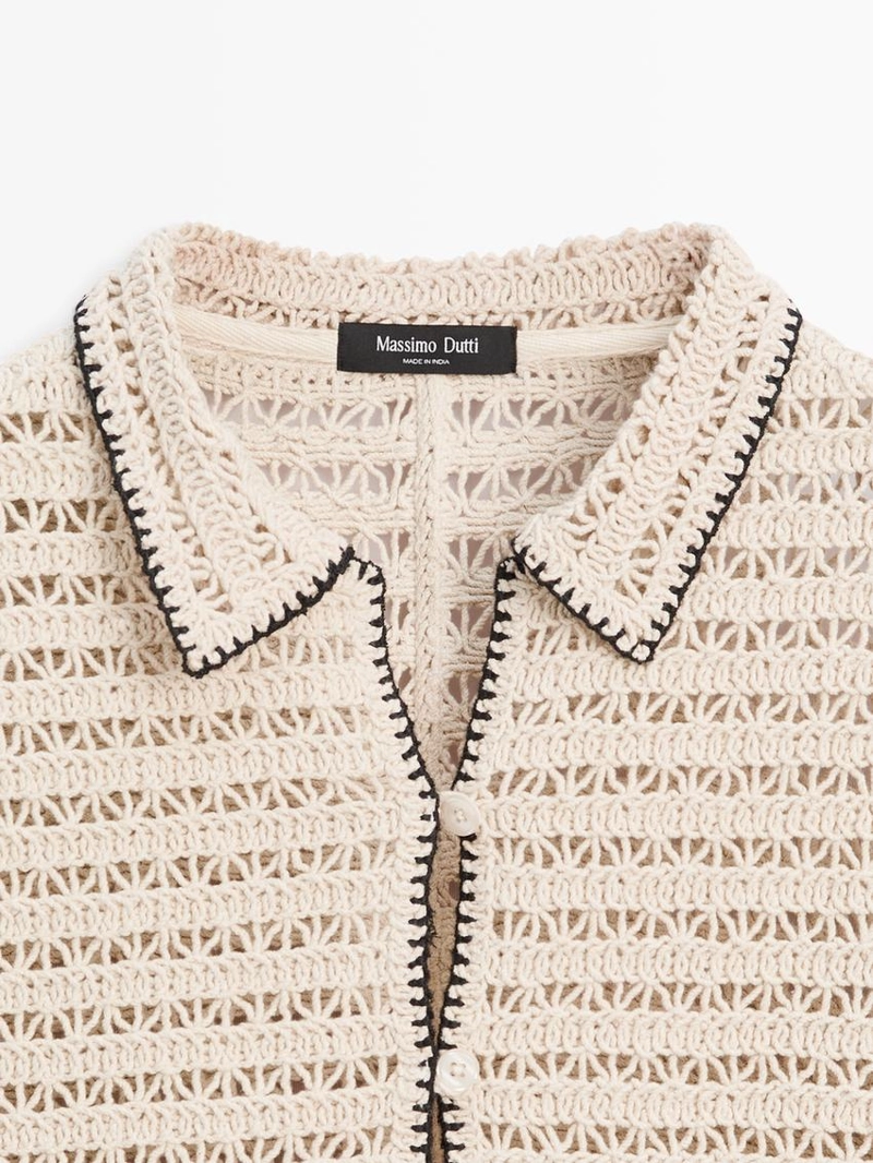 Короткая кружевная вязаная куртка