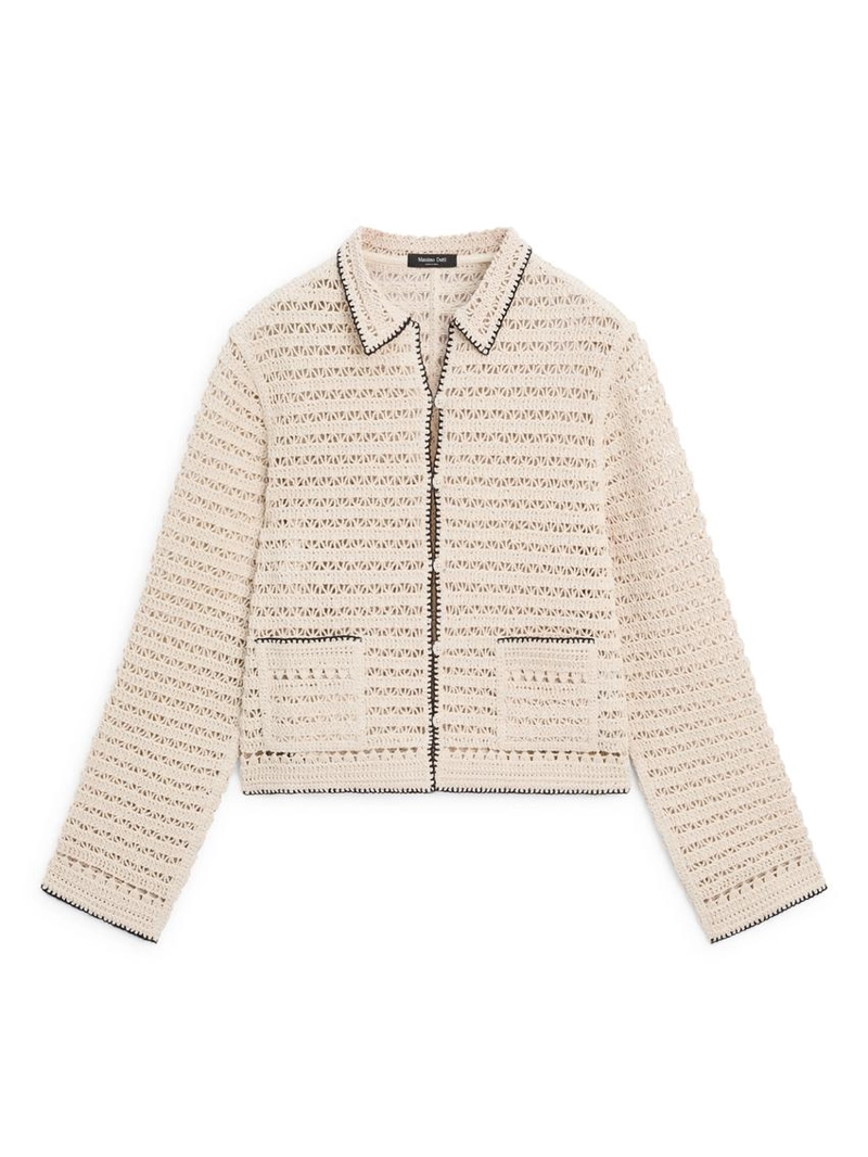 Короткая кружевная вязаная куртка