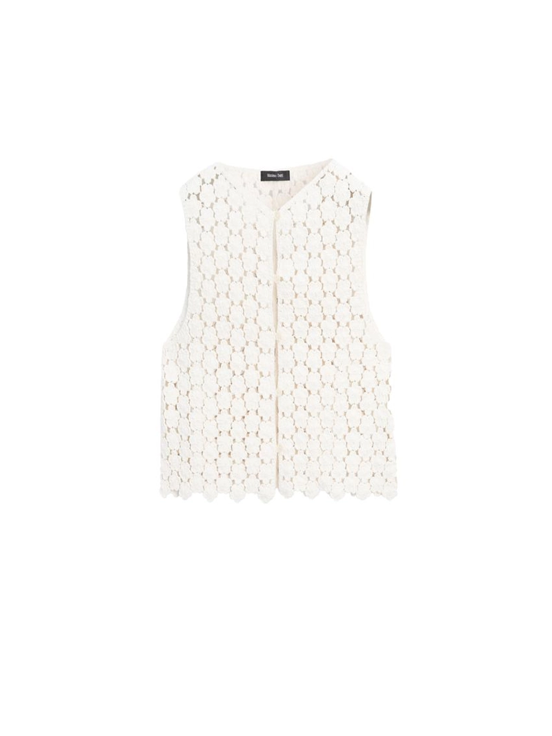 Хлопковый жилет с кружевными цветами