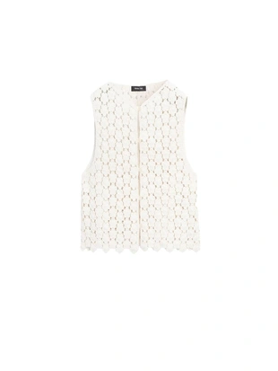 Хлопковый жилет с кружевными цветами- Заказать в России