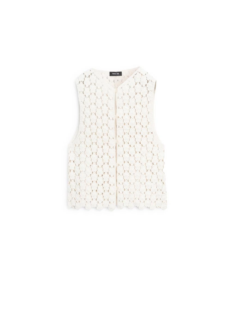 Хлопковый жилет с кружевными цветами