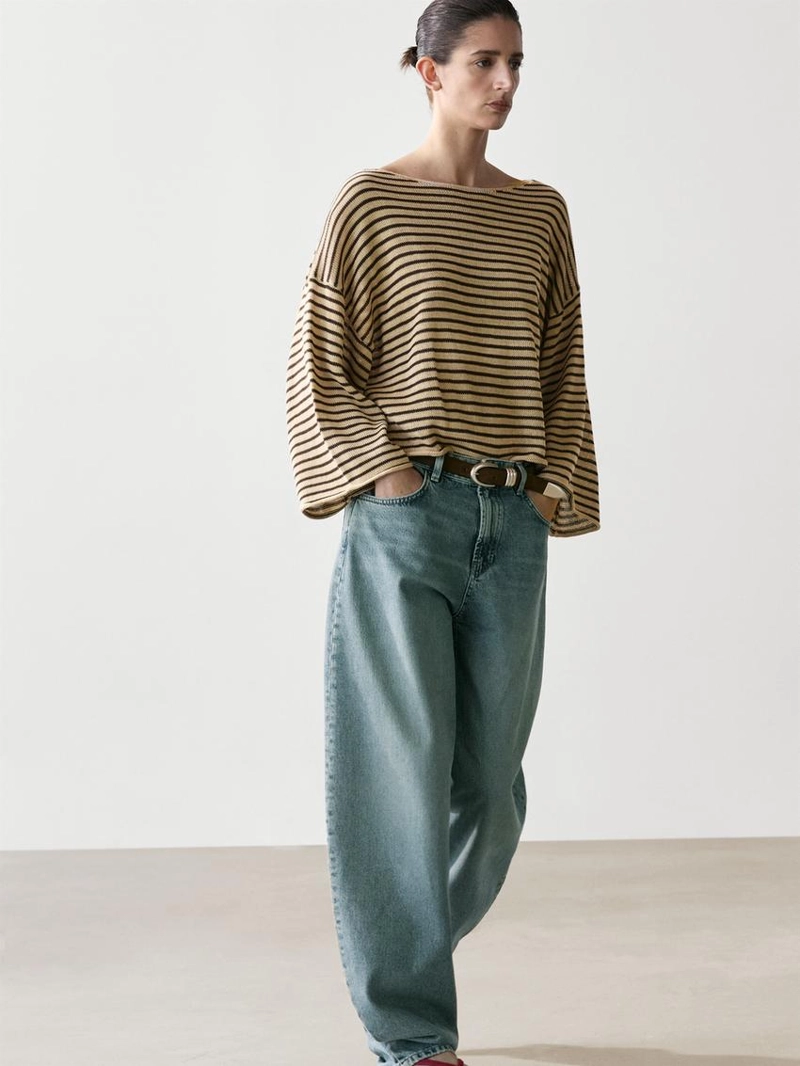 Свитер в полоску из 100% хлопка