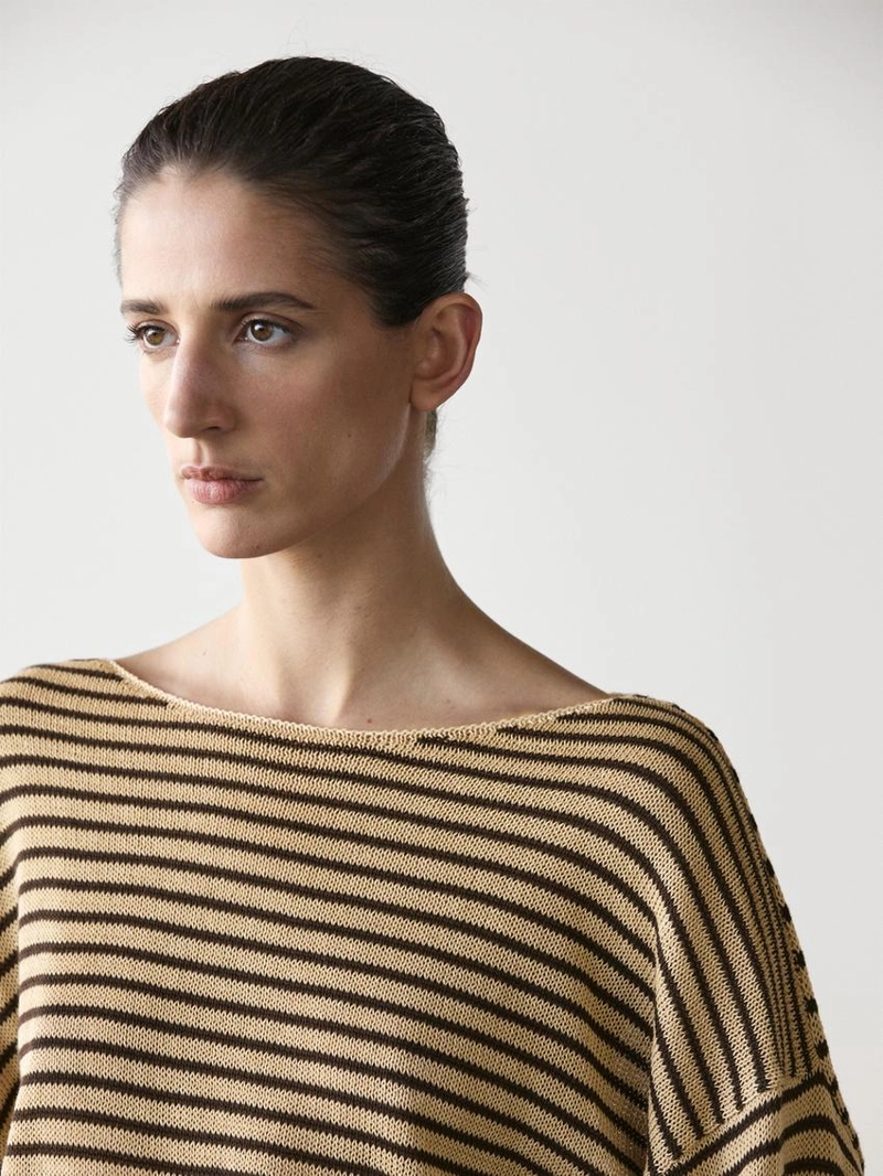 Свитер в полоску из 100% хлопка