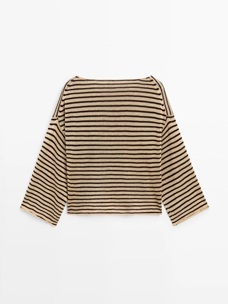 Свитер в полоску из 100% хлопка