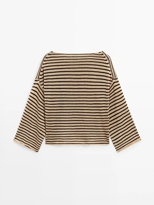 Свитер в полоску из 100% хлопка- Заказать в России