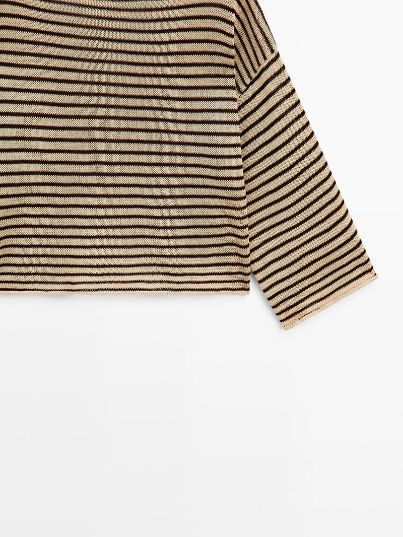 Свитер в полоску из 100% хлопка