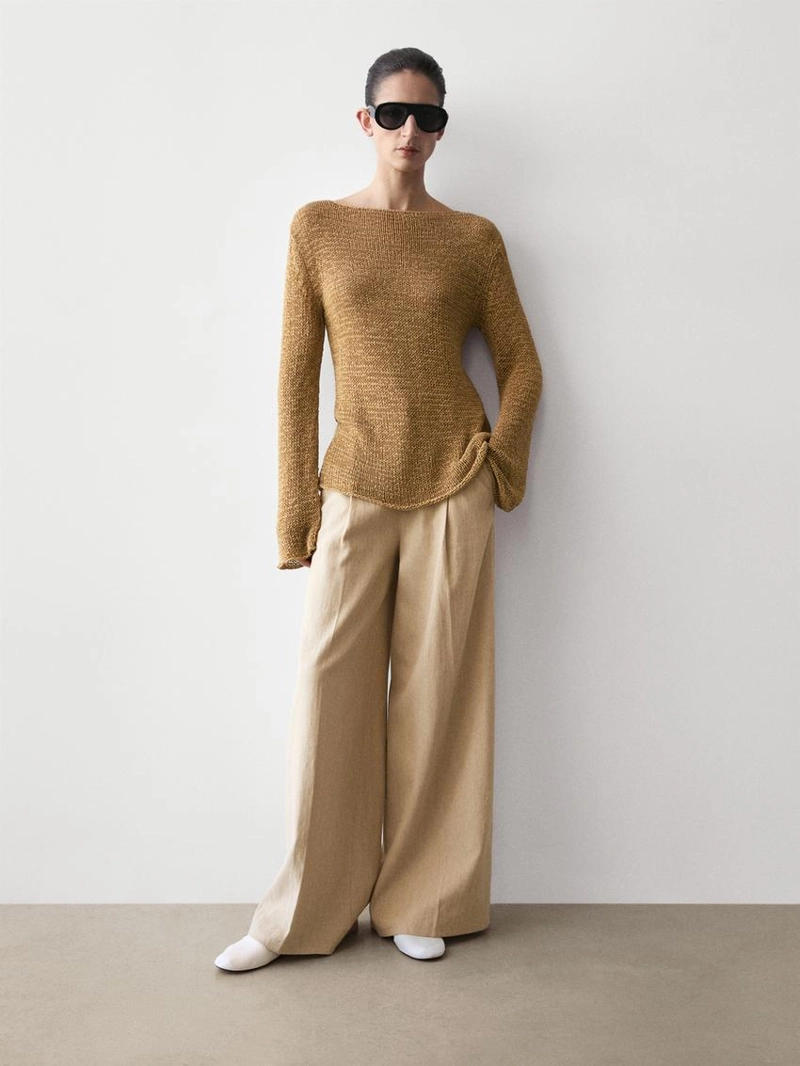 Свитер с лодочкой из смесового хлопка