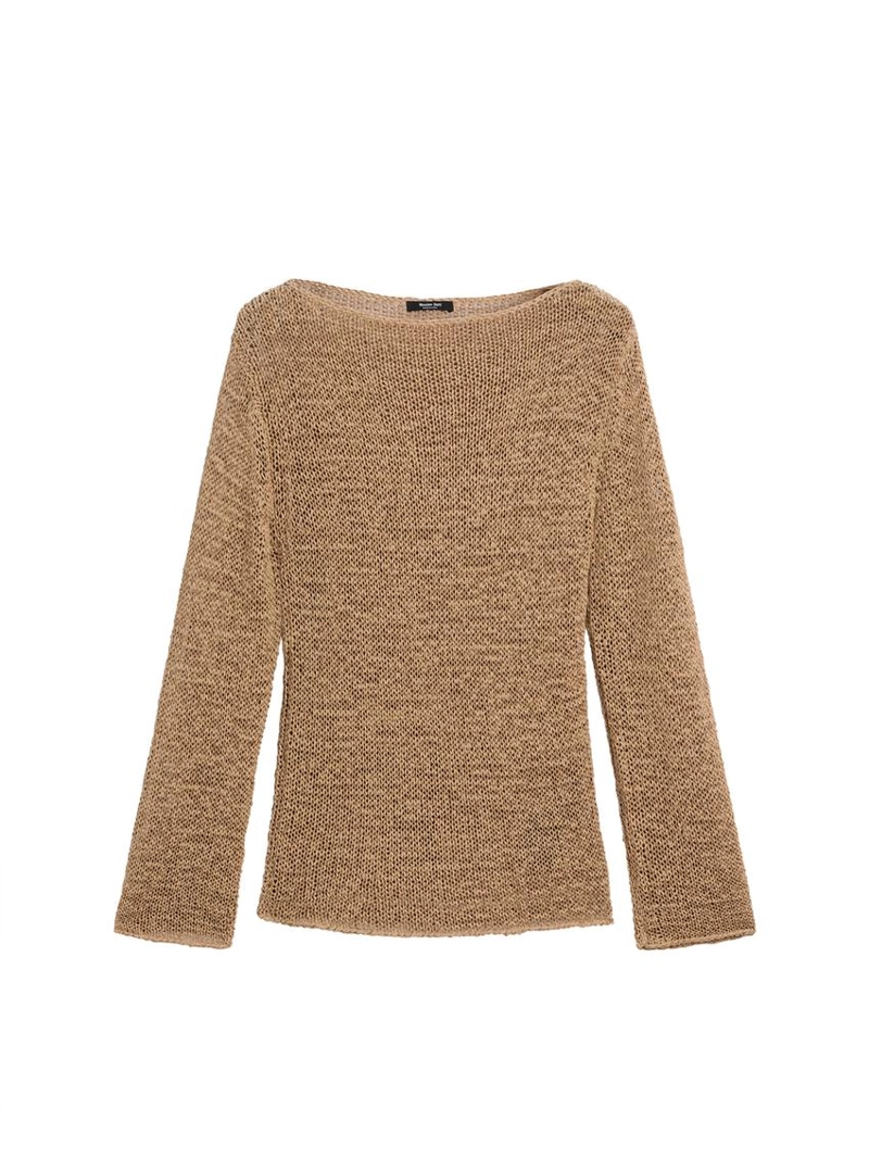 Свитер с лодочкой из смесового хлопка