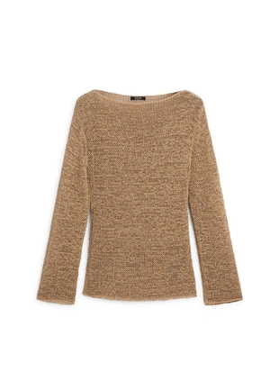 Свитер с лодочкой из смесового хлопка- Заказать в России