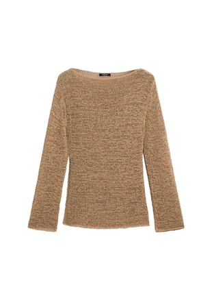 Свитер с лодочкой из смесового хлопка- Заказать в России