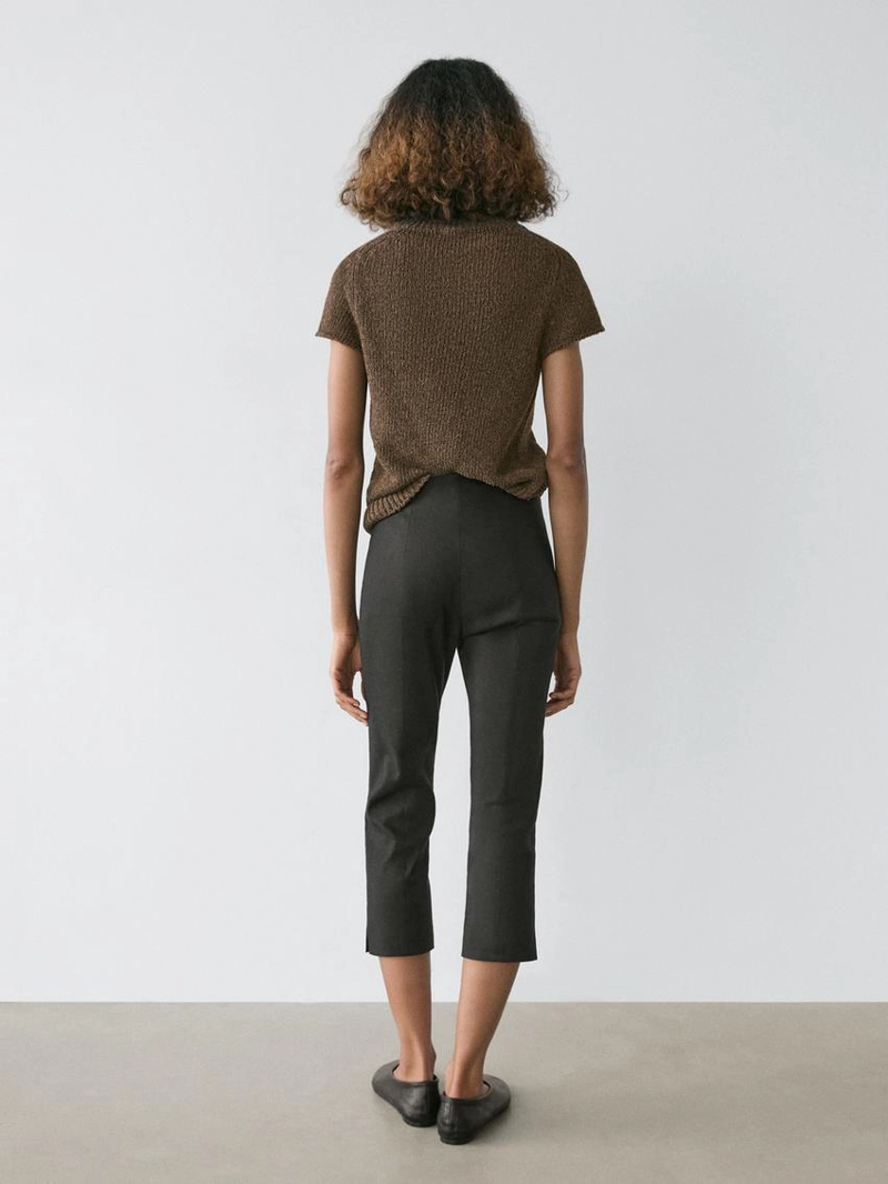 Льняные бриджи из смесового материала