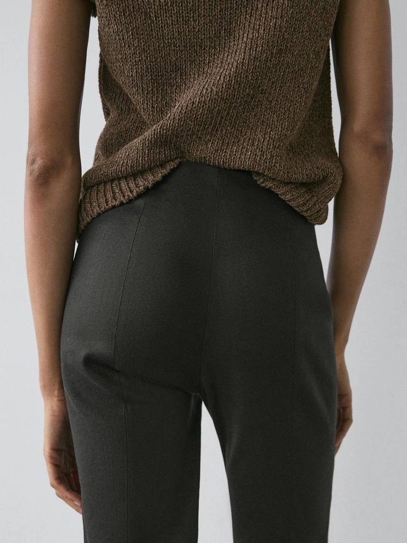 Льняные бриджи из смесового материала