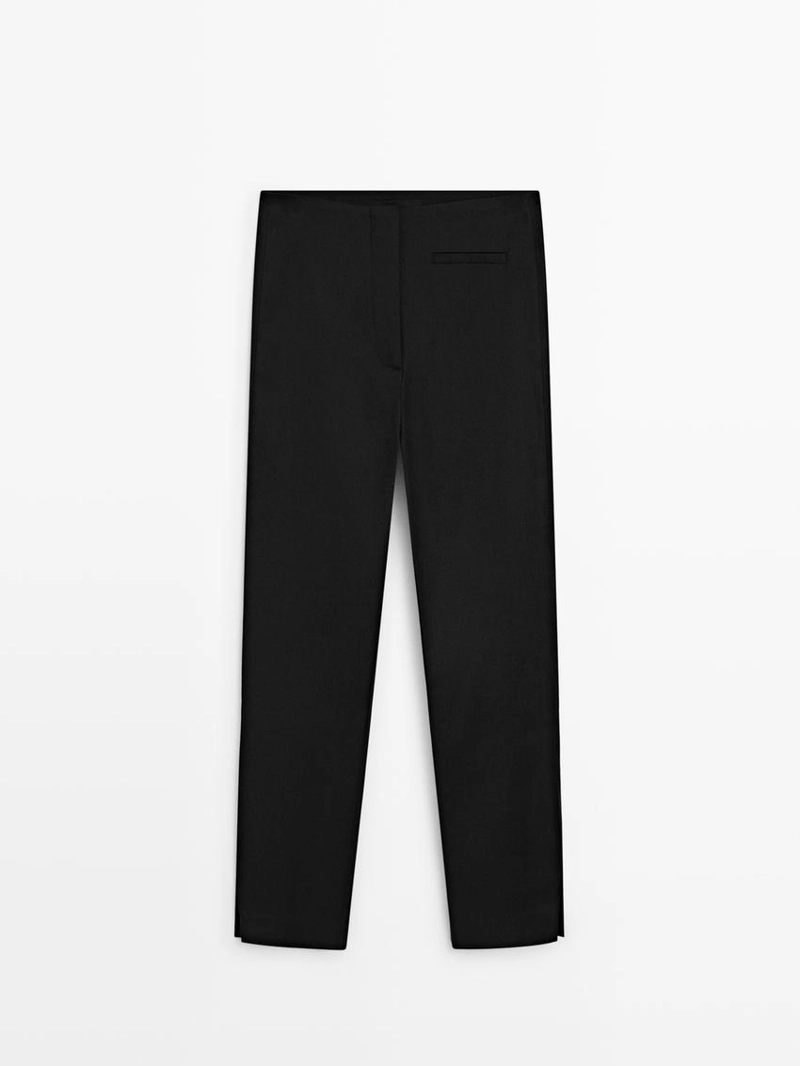 Льняные бриджи из смесового материала