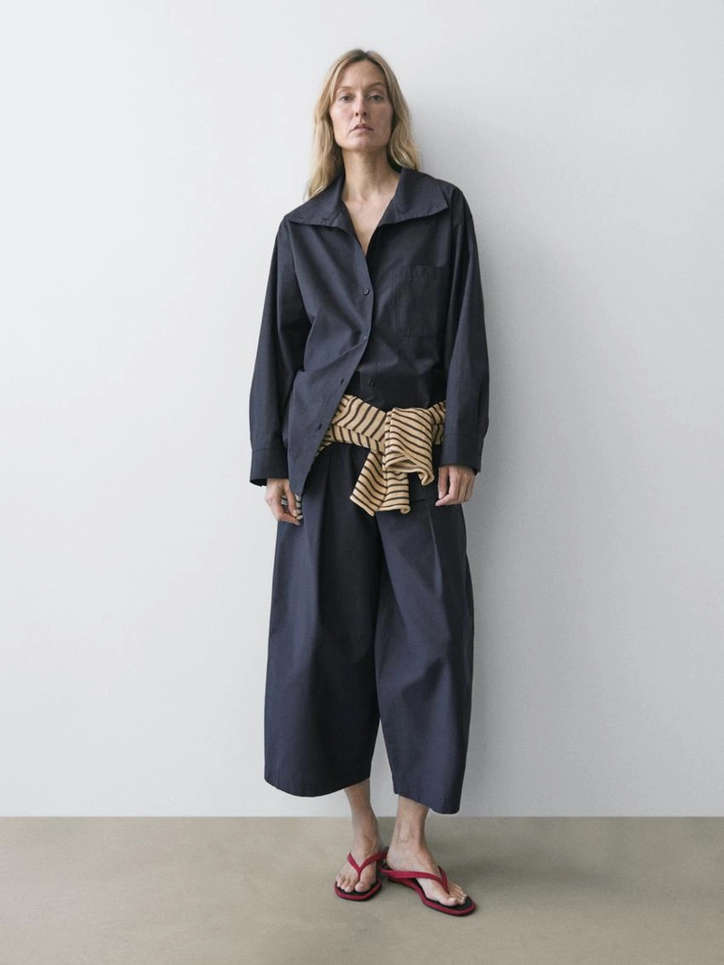 Рубашка-овершит из смесового хлопка с карманом