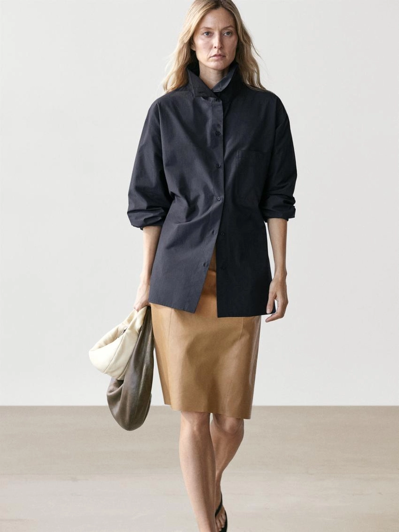 Рубашка-овершит из смесового хлопка с карманом