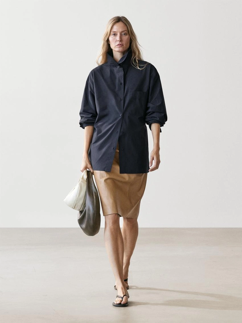 Рубашка-овершит из смесового хлопка с карманом