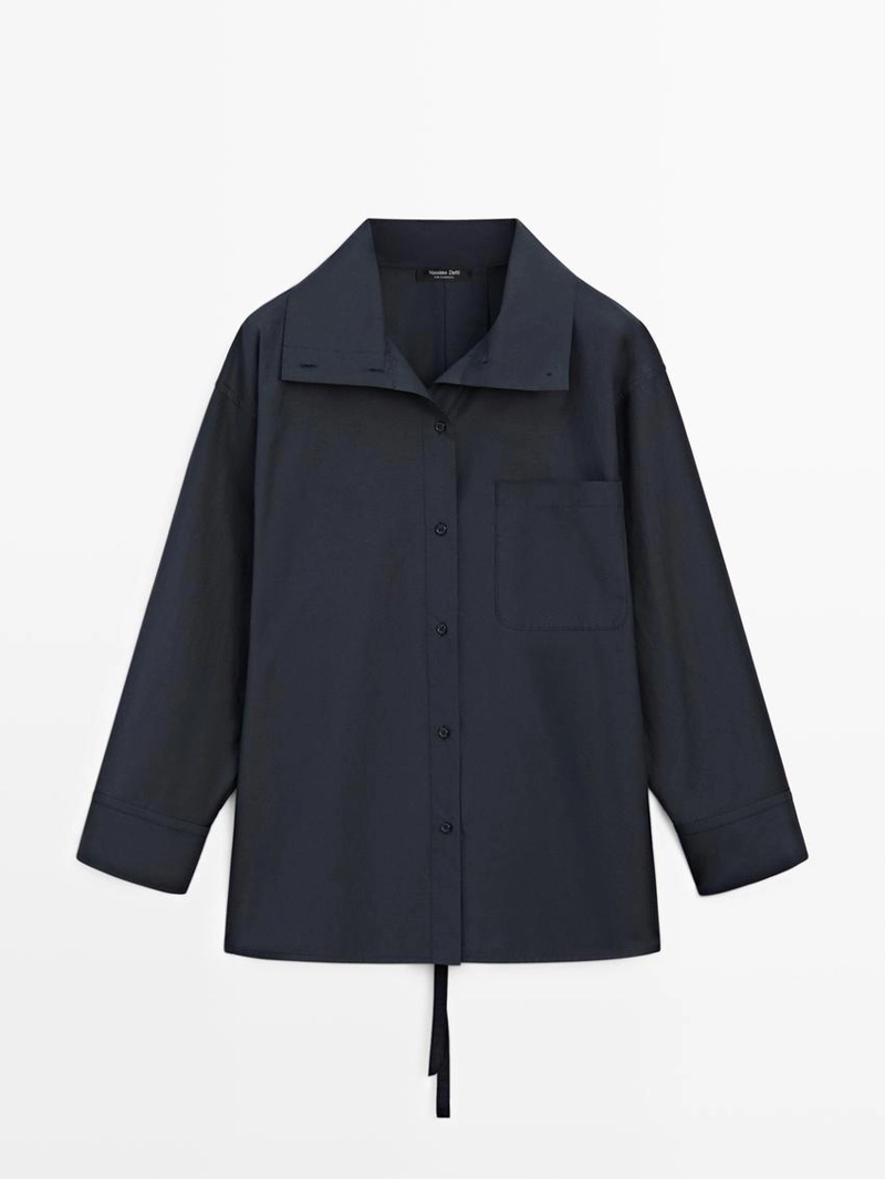 Рубашка-овершит из смесового хлопка с карманом