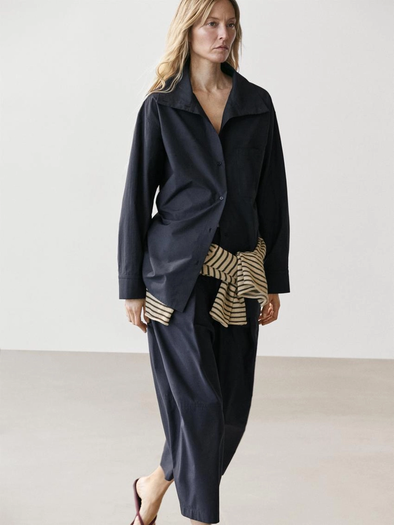 Рубашка-овершит из смесового хлопка с карманом