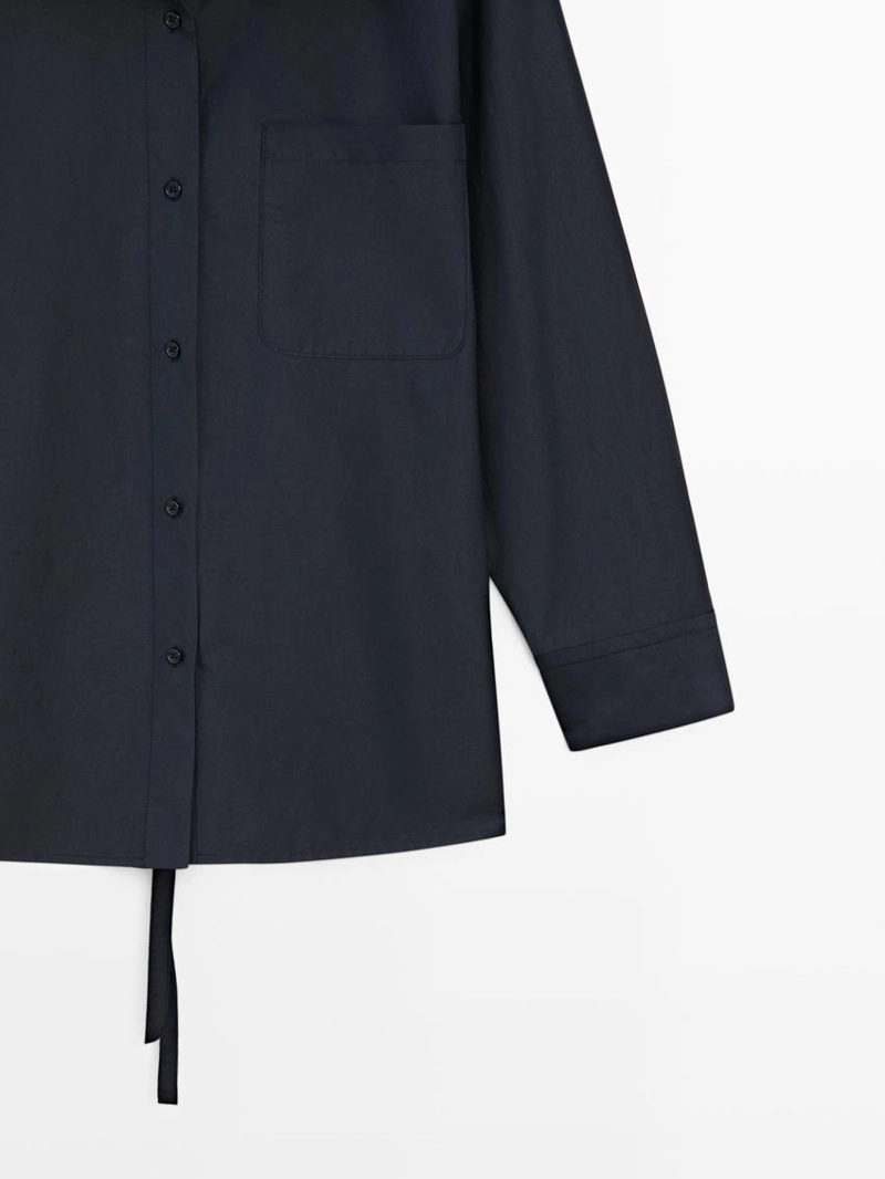 Рубашка-овершит из смесового хлопка с карманом