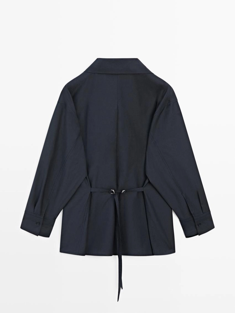 Рубашка-овершит из смесового хлопка с карманом