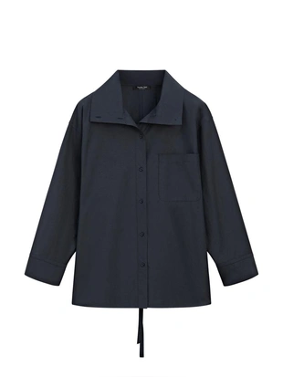 Рубашка-овершит из смесового хлопка с карманом- Заказать в России