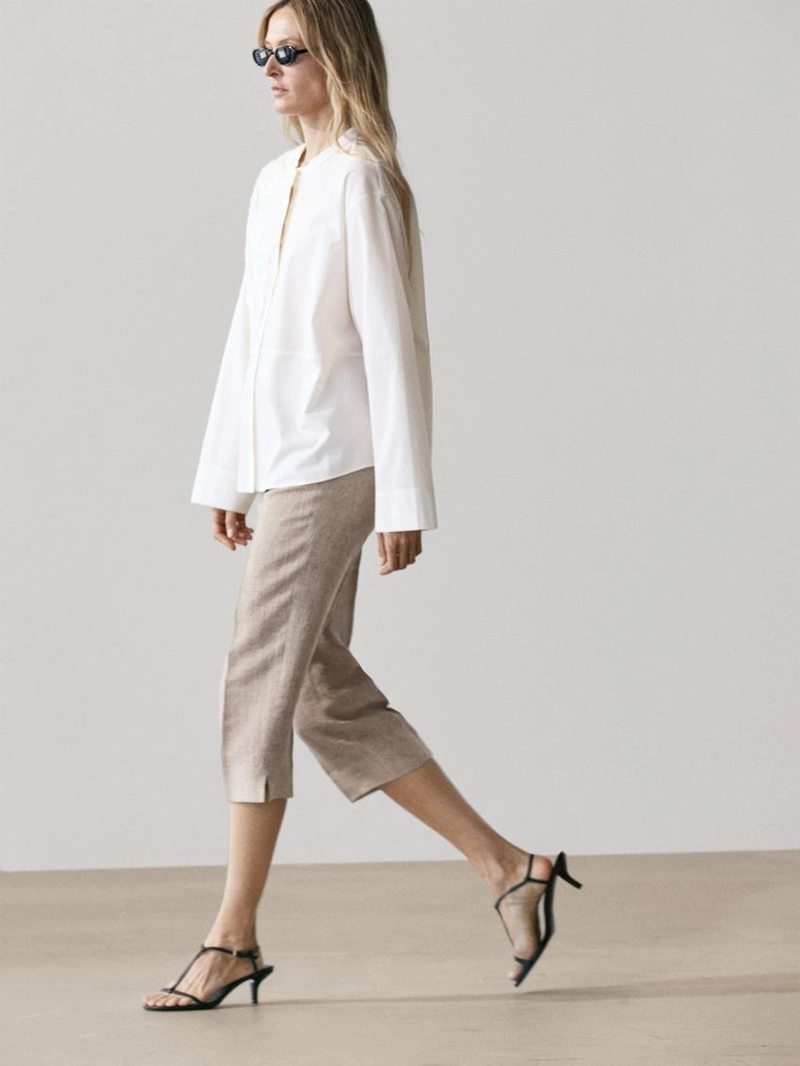 Рубашка из хлопково-вискозного микса с вышивкой