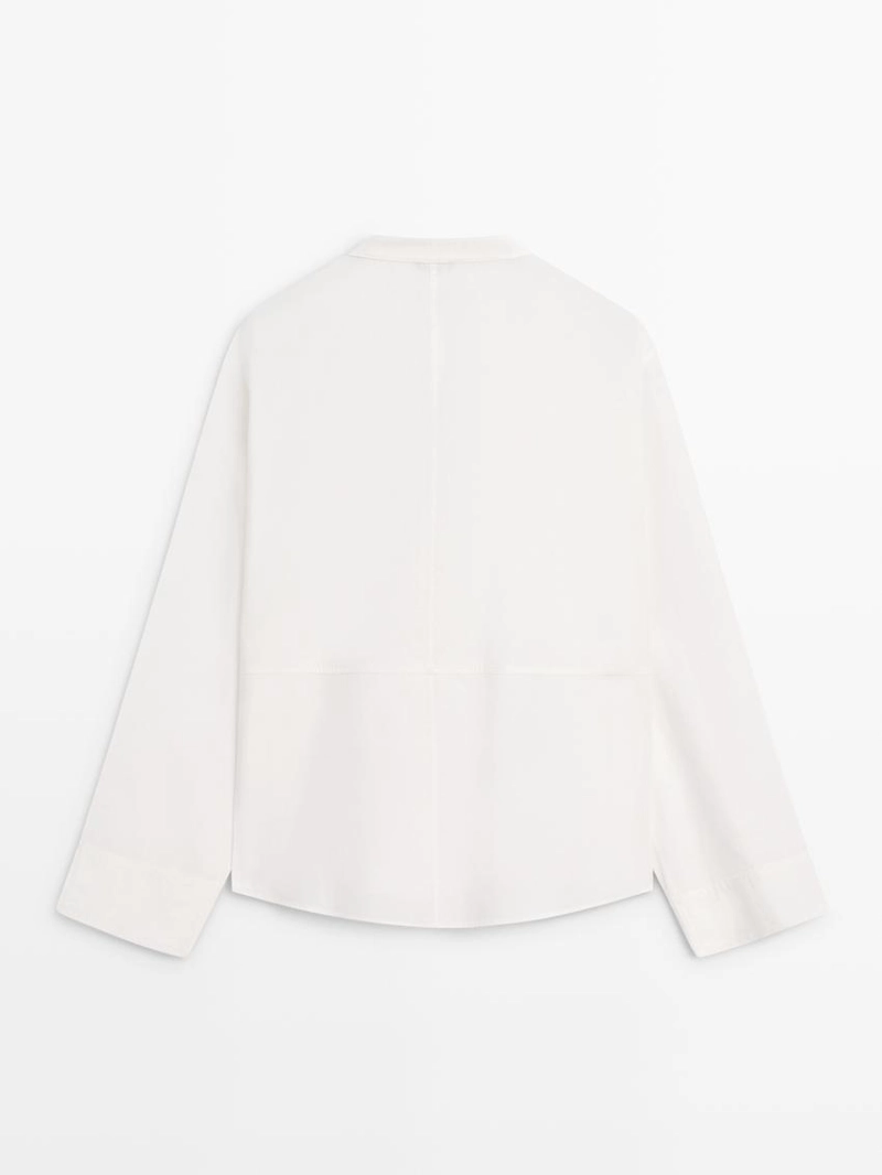 Рубашка из хлопково-вискозного микса с вышивкой