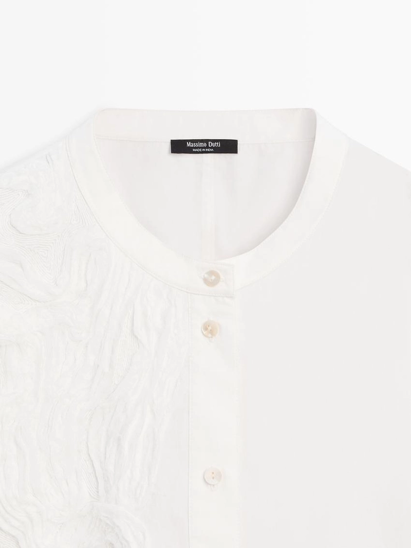 Рубашка из хлопково-вискозного микса с вышивкой