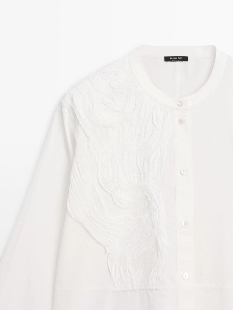 Рубашка из хлопково-вискозного микса с вышивкой